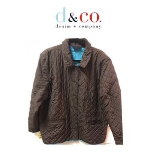 EUC Denim & Co Brown Quilted Lightweight Coat